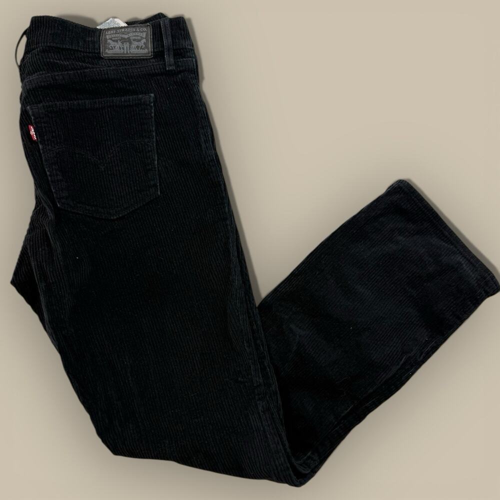 Levi's Women's Black Corduroy Pants Size 32x29 High Rise Skinny Jeans Stretchy